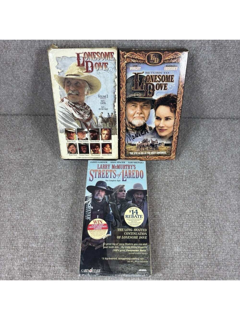 Lonesome Dove + Return To Lonesome Dove + Streets of Laredo, 3 VHS Lot